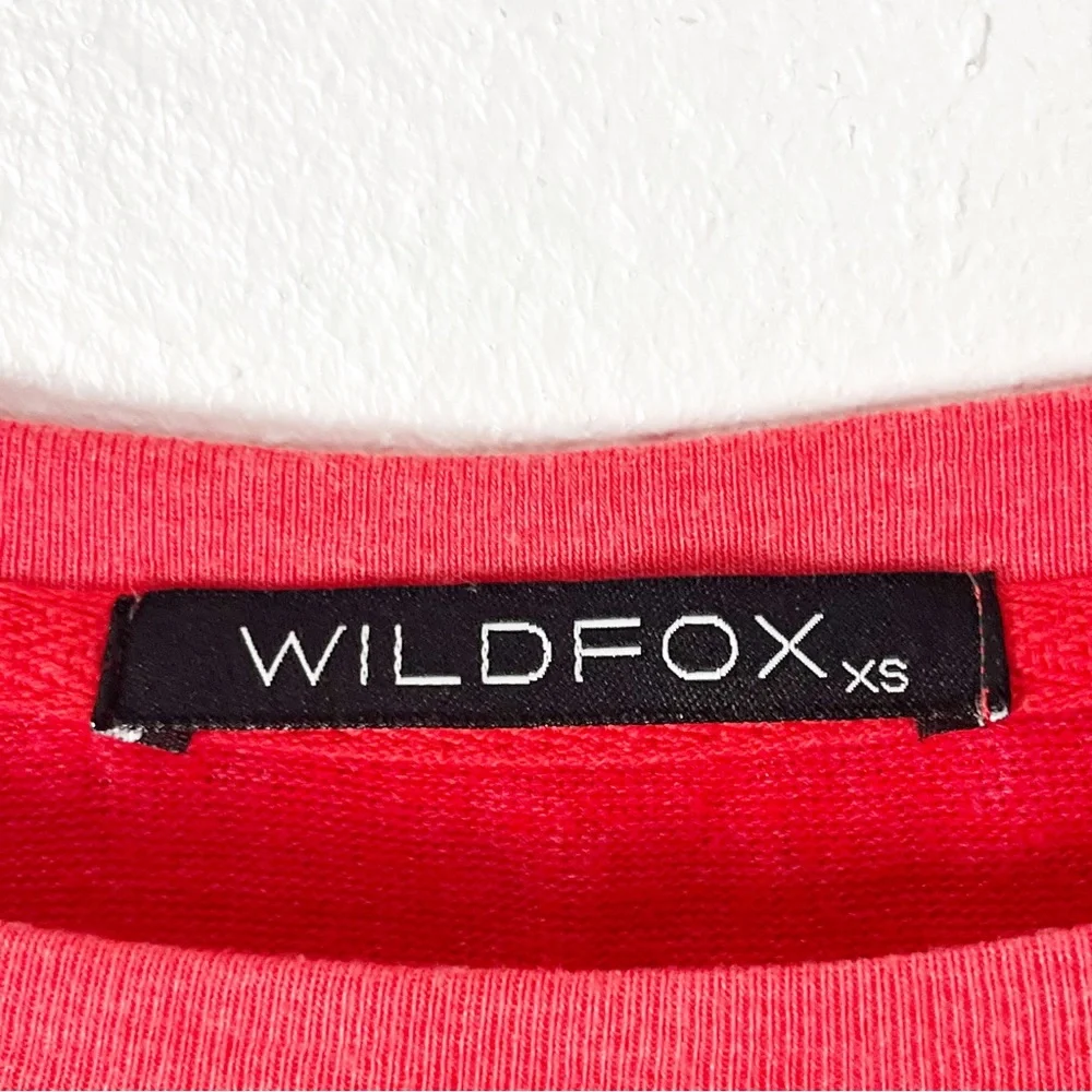 WILDFOX Red Long Sleeves “Kiss The Girl” Graphic Distressed Sweatshirt, Size XS - Picture 3 of 7